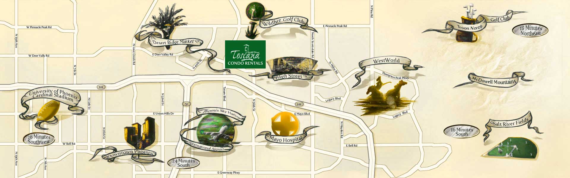 phoenix condo rentals - attractions